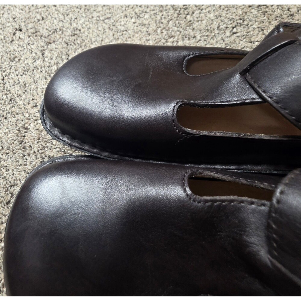 Alegria Mary Jane Clogs Size 37 US 7 Brown Leather Wedge Round Toe Classic - Picture 5 of 9